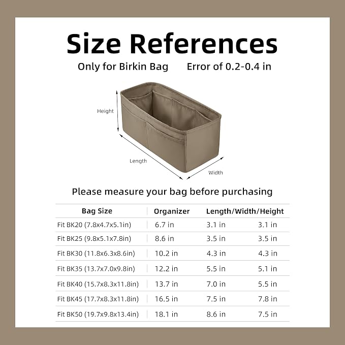DGAZ Purse Organizer Silky Smooth,Silk,Luxury Handbag Tote in Bag Shapers, Women- Fits Birkin25/30/35/40 Bags (Gris tourterelle, BK25) | Soft and Lightweight,Perfect Fit,Multi-pocket Storage,Bag Protector,Luxury Bag Care,Handmade,for Smooth Bag Organizer - Image 2