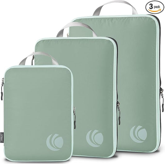 Cipway Compression Packing Cubes, Ultralight Luggage Organizer Bags, Travel Essentials for Carry on Suitcase (3 Piece,Sage Green) by Cipway