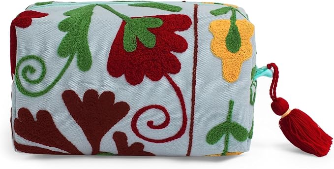 Huar Travel Makeup Bag- Large Capacity Cosmetic Bags for Women - Water Resistance Lining Portable Pouch & Open Toiletry Bag - Perfect Girls Makeup Organizer for Travel Essentials (Sky Blue) by Huar