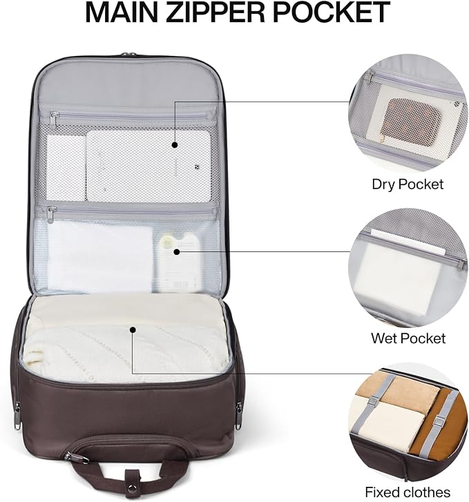 Hanke 16 Inch Underseat Carry On Luggage With Wheels, Small Rolling Suitcase Lightweight Under Seat Carry On Bag, Airline Approved Personal Item Overnight Softside Travel Luggage Bag,Coffee - Image 6