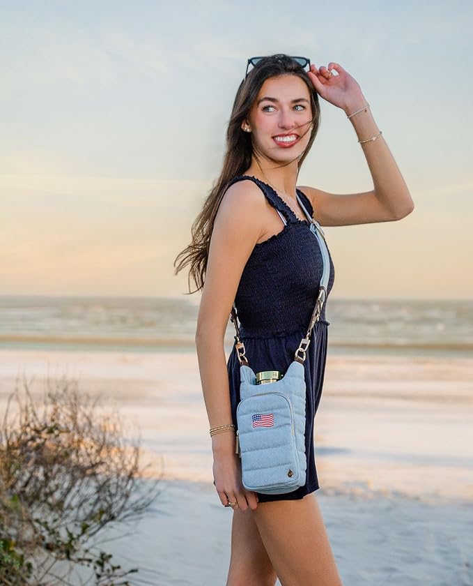 WanderFull® Original HydroBag®, Fits Up to 32 oz Water Bottle Holder with Strap, Gift for Women, Hands-Free Crossbody, Water Bottle Carrier Bag with Phone Pocket - Image 3