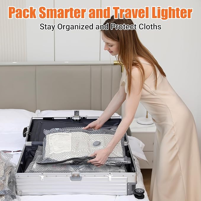 Vacuum Storage Bags for Travel with Rechargeable Cordless Pump, 15 Pack Compression Packing Bags for Luggage and Suitcase, Space Saver Seal Bag for Clothes and Clothing - Image 5