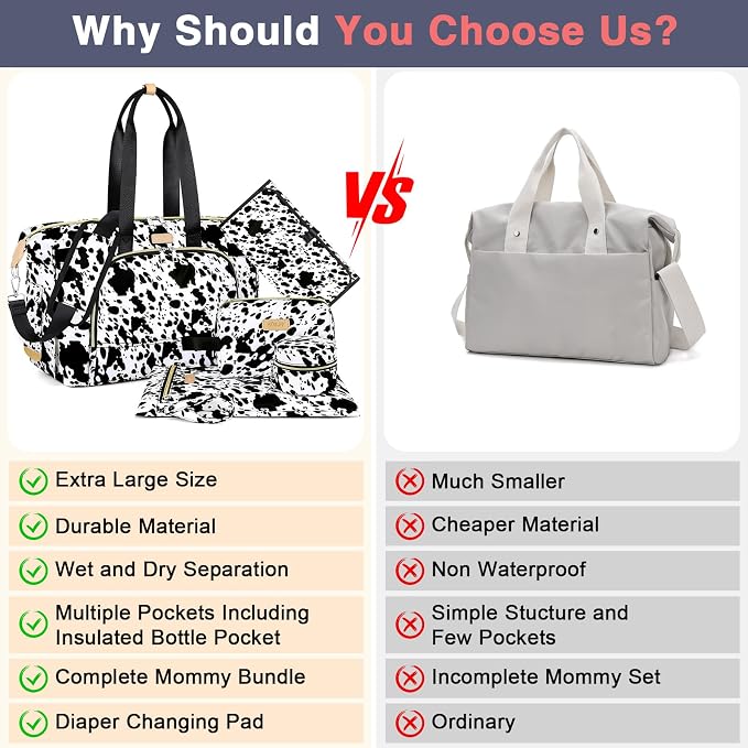 ITIEZY Diaper Bag Tote for Baby - Large Mommy Bag with Portable Changing Pad Pacifier Case, Hospital Bags Travel Baby Bag - Image 7