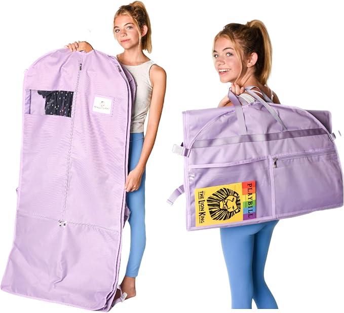 Premium Waterproof Hanging Garment Bag - 52 inch Clothes Bag with Gusset, 4 Pockets & Side Zip for Dance Costumes, Skating, Theatre, Beauty Pageants, Cheer & More. - Image 7