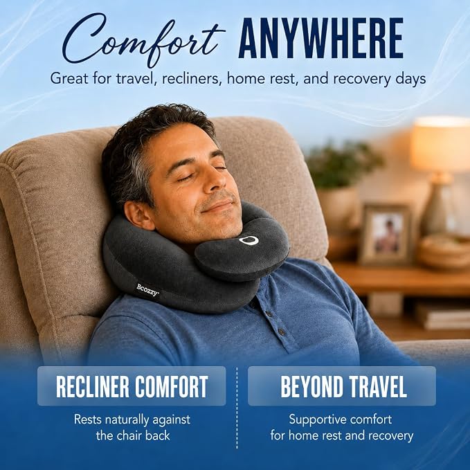 BCOZZY Neck Brace Pillow - Patented Relief for Neck Pain and Supportive Sleep-Soft, Washable, and Adjustable for Comfortable Resting. Gray Large - Image 6