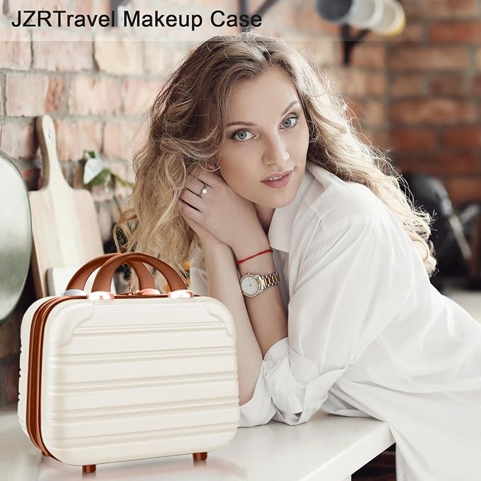 14 inch Hard Shell Makeup Train Case Portable PC ABS Mini Suitcase for Organizer Cosmetics Makeup Brushes Toiletry - Image 5