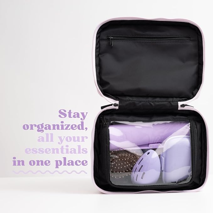 CLEAN SKIN CLUB Clean Towels XL Dedicated Travel Cosmetic Makeup Bag, Portable Large Capacity Beauty Toiletry Water Resistant Organizer Case with Dividers, Zipped Compartments - Image 4