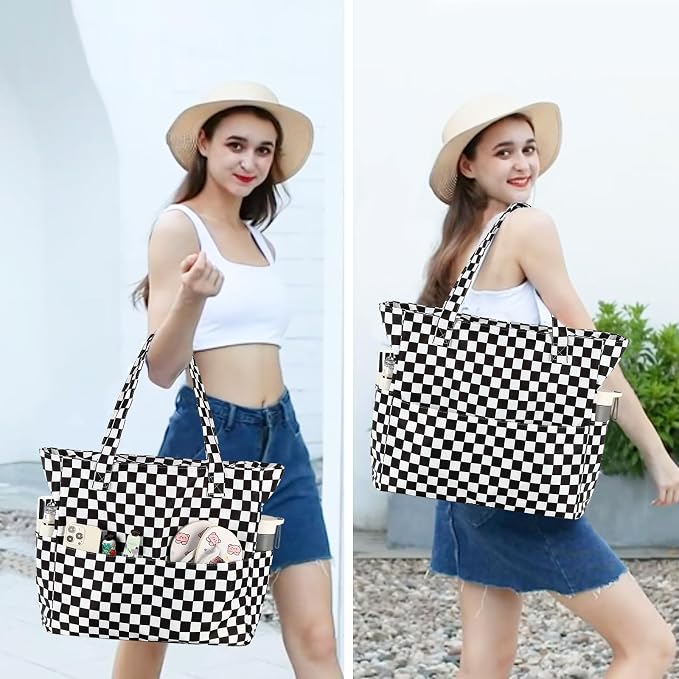 Bluboon Waterproof Beach Tote Pool Bags for Women Ladies Extra Large Carry On Bag With Wet Compartment for Weekender Travel - Image 2