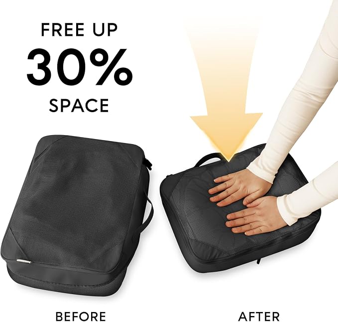 GIVLEFLY Compression Packing Cubes for Travel, 6-Piece Lightweight Luggage Organizer Bags, Space Saving Suitcase Packing Set for Women - Image 4