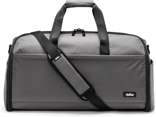 Halfday Convertible 2-in-1 Premium Garment Duffel Weekender Bag 45L: Wrinkle-Free Travel (Hanging Suit Compartment, Shoe Pockets, Trolley Sleeve), Balistic Nylon Carry-on, Ash by HalfdayTravel