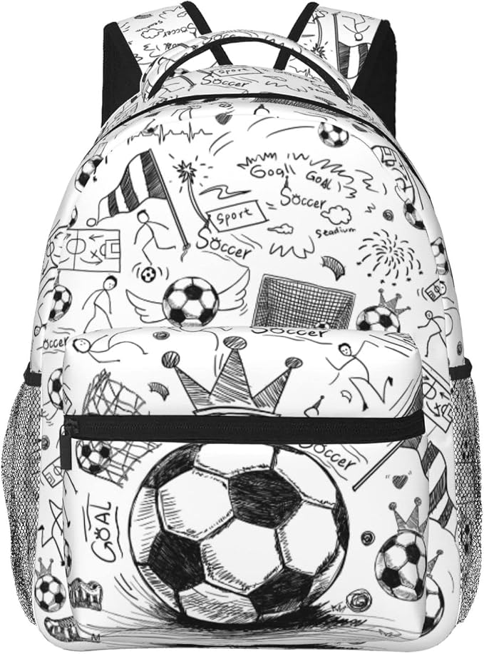 Soccer Backpack 16 Inch Football School Backpacks 3D Print Lightweight Ball Bookbag Casual Sport Daypack Travel Bag for Kids Girls Boys Men Gifts by Unknown
