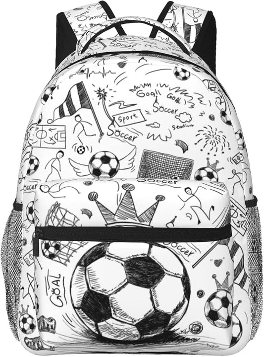 Soccer Backpack 16 Inch Football School Backpacks 3D Print Lightweight Ball Bookbag Casual Sport Daypack Travel Bag for Kids Girls Boys Men Gifts by Unknown