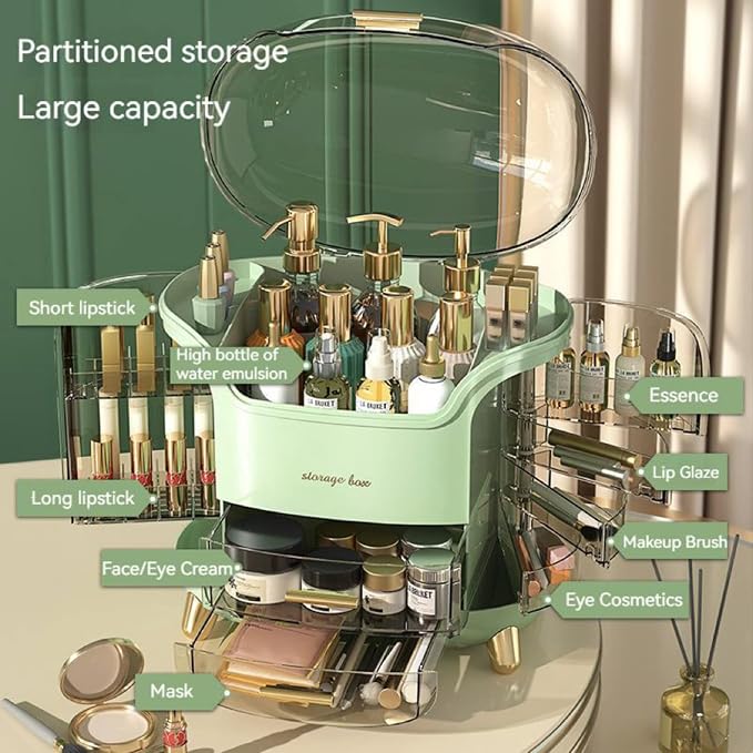 Omeily Upgrade Large Makeup Organizer Countertop Vanity Organizer Cosmetic Organizer Makeup Storage Box Bathroom Counter Organizer Perfume Skincare Organizers Gift Women Clear Design Easy Visibility - Image 4