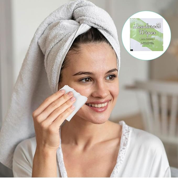 100 Pcs Deodorant Wipes Individually Wrapped Mini Deodorant Travel Size Wet Armpit Wipes Travel Deodorants Bulk for Women Men Homeless Personal Cleansing Wipe Butt Hands Face Underarm Sports(Cucumber)