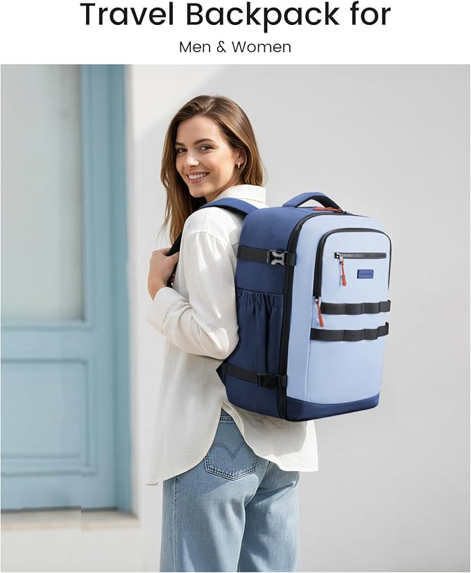 LOVEVOOK 40L Travel Backpack for Women & Men, TSA Approved Carry On Backpack with 3 Packing Cubes, Waterproof Personal Item Bag Fits 17 Inch Laptop, Weekender Essentials Overnight Backpack for Trip - Image 2