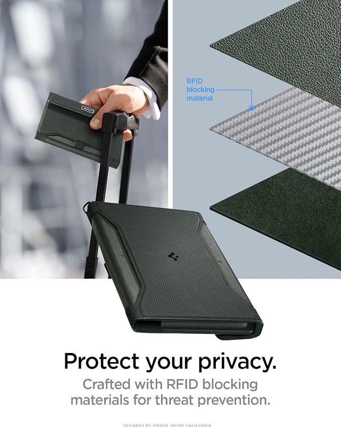 Spigen Life for Passport Card Cover Holder with RFID Blocking Technology Wallet Travel Documents Organizer Protector Accessories, SIM Card Pin Included - Image 4