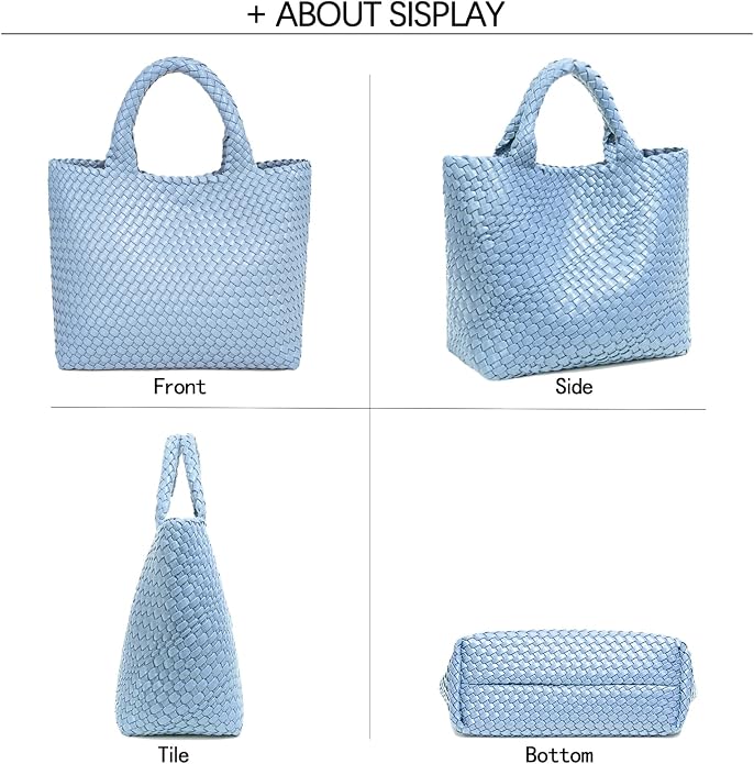 JINMANXUE Fashion Woven Bag Shopper Bag Travel Handbags and Purses Women Tote Bag Large Capacity Shoulder Bags - Image 7