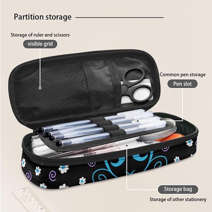 Mushroom Backp 4 Pcs Purple Mushroom Hippie Flower School Bag Set with Lunch Box Water Bottle Bag Pencil Case Durable Casual Travel Ruckpack for Boys Girls Kids Teens - Image 7