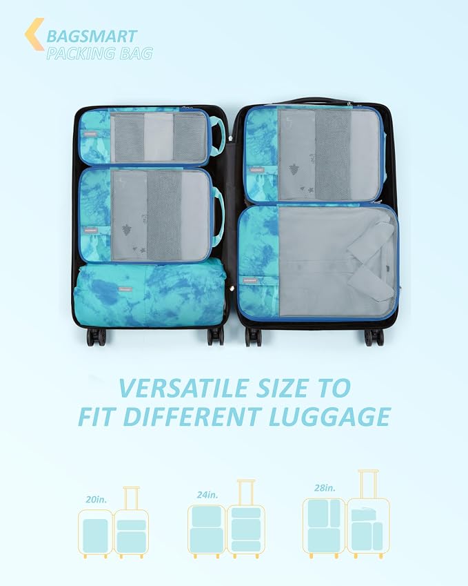 BAGSMART 6 Set /4 Set/2 Set Compression Packing Cubes for Travel, Lightweight Luggage Organizer Bags, Durable Space Saver Bags Travel Essentials - Image 4