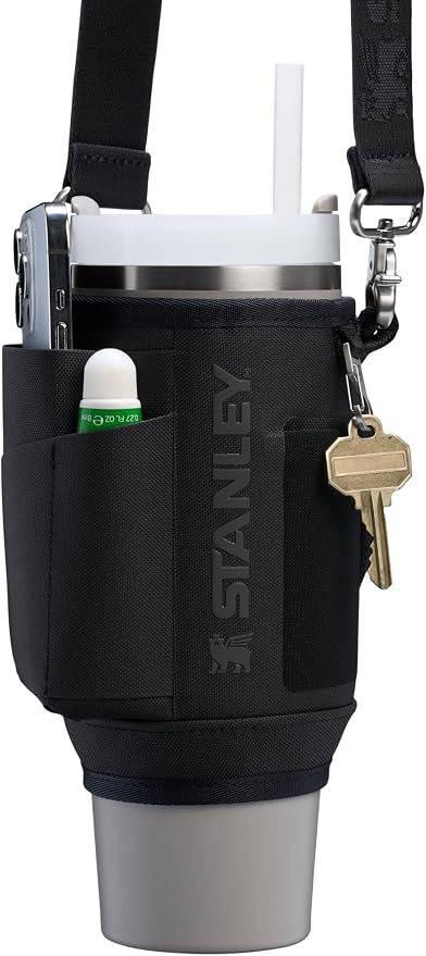 STANLEY All Day Quencher Carry All for 30 oz Tumbler with Handle | Crossbody Bag with Phone Holder Pocket, Card Sleeve & Detachable Strap | Water Bottle Carrier Bag | BPA-Free | Black - Image 3