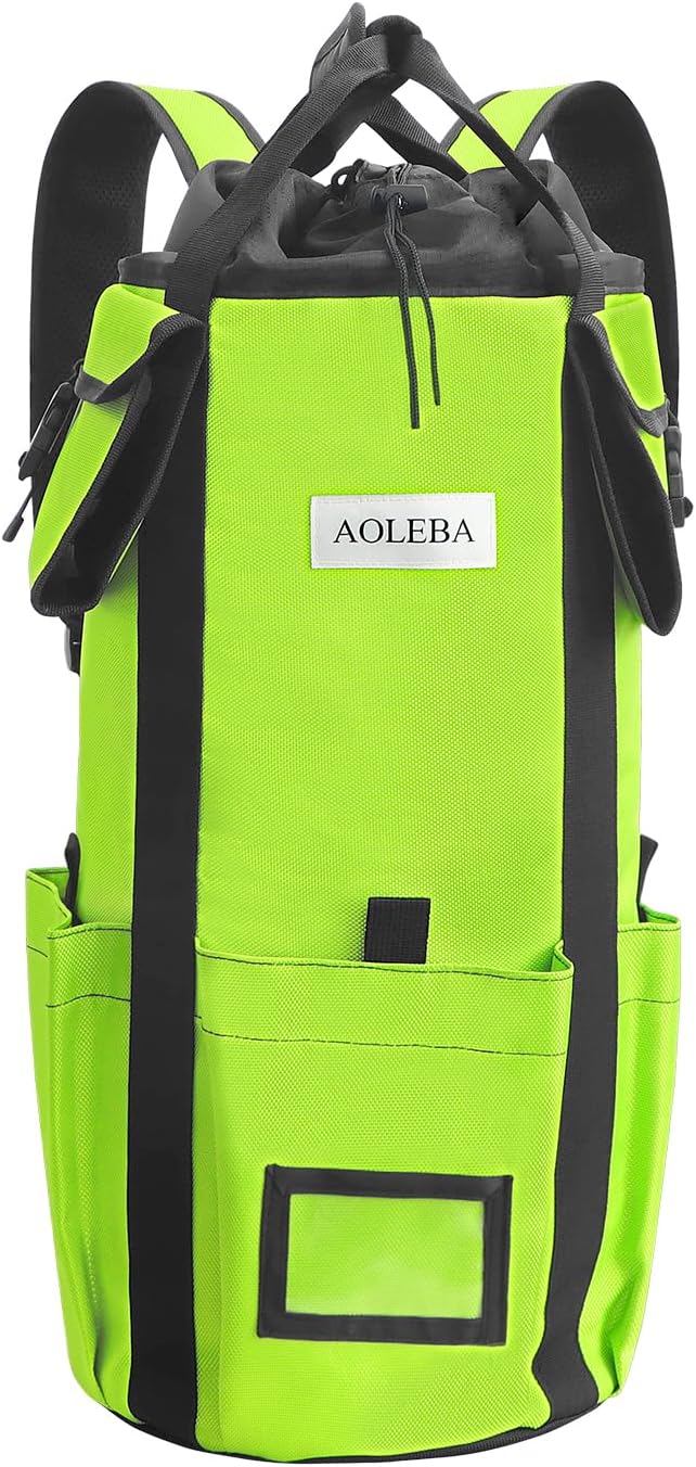 AOLEBA Arborist Rope Storage Bag Tree Climbing Rock Rope Bucket Backpack Rope Storage Bag Large Capacity 1680D Thicken Nylon Material with Hand Straps, Side Pockets by AOLEBA