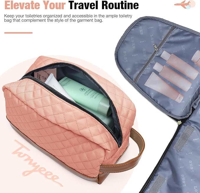 Convertible Garment Duffel Bags for Travel, Carry On Garment Bag with Shoe Compartment, 3 in 1 Foldable Suit Duffle Bag for Women, Jenni Bag for Hanging Clothes, Pink (1Pcs Set) - Image 6