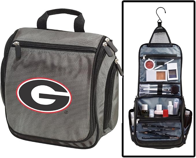 Broad Bay University of Georgia Toiletry Bags Or Hanging Georgia Bulldogs Travel Shaving Kits for Men (Gray) by BroadBayPersonalizedGifts