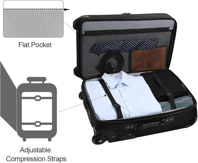 Modoker Rolling Garment Bag with Wheels Luggage for Suits with Wheels Wheeled Garment Bag for Travel 2 in 1 Rolling Duffel Bag, Black - Image 4