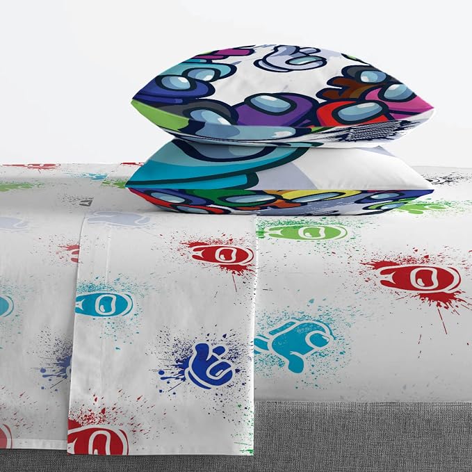 Among Us Queen Comforter Set 5 Piece Kids Video Game Bedding, Multi | Bed in a Bag, Comforter Sheets Pillowcases, Official Product, Soft Microfiber, Machine Washable, Easy Care, Kids Gift - Image 4