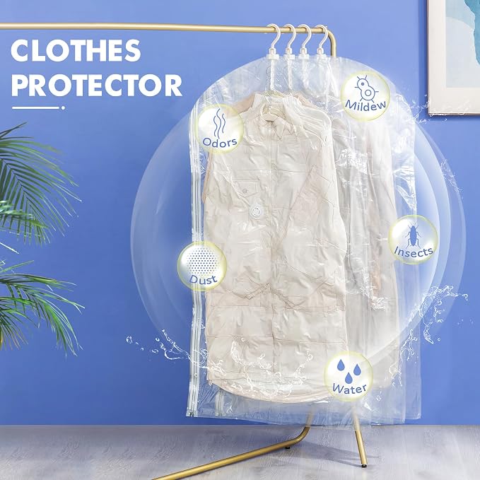 Hanging Vacuum Storage Bags, 6 Pack (53 x27.6 inch), Vacuum Seal Bags for Clothing, Garment Storage for Coat, Jacket, Suits, Dresses, Closet Oragnization and Storage - Image 7