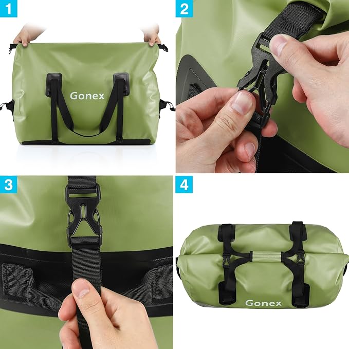 Gonex Extra Large Waterproof Dry Duffel Bag, Roll-Top PVC Gear Bag | Waterproof PVC, Roll-Top Closure, Wet Pocket, Shoulder & Hand Carry, Kayaking, Paddleboarding, Travel - Image 8
