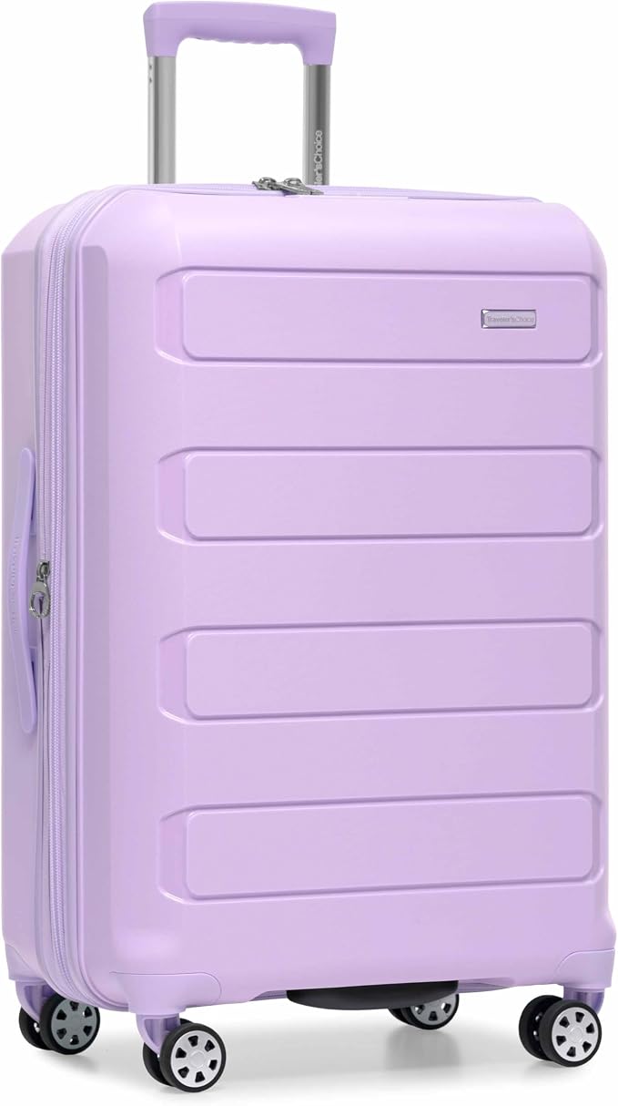 Traveler's Choice Pagosa Hardshell Expandable Luggage with Spinner Wheels, Lavender, 27-Inch Medium by TravelersChoice