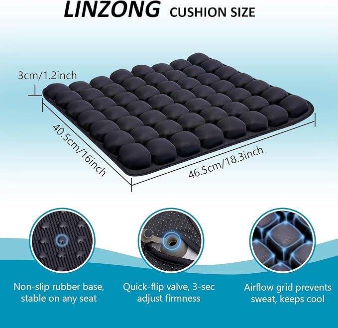 Travel Cushion Airplane Seat,Plane Seat Cushion for Long Flights,Portable Inflatable Seat Cushion for Air Travel,Office,Car and Wheelchair,Comes with Air Pump and Storage Bag - Image 7