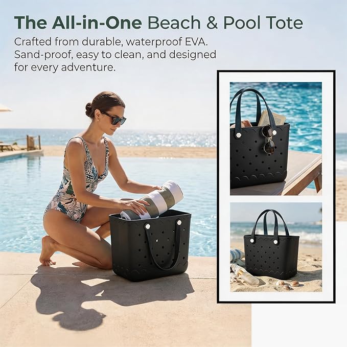 Rubber Beach Bag Waterproof Durable Large Tote Bag for Beach Sports Pool Swim Travel EVA Tote - Image 4