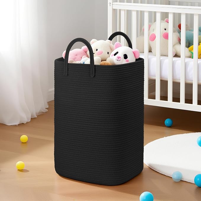 Artfeel Laundry Basket,Woven Cotton Rope Laundry Hamper,60L Versatile Storage for Dirty Clothes,Baby Toys,and Blankets in Bathroom, Nursery,and Living Room - Image 6
