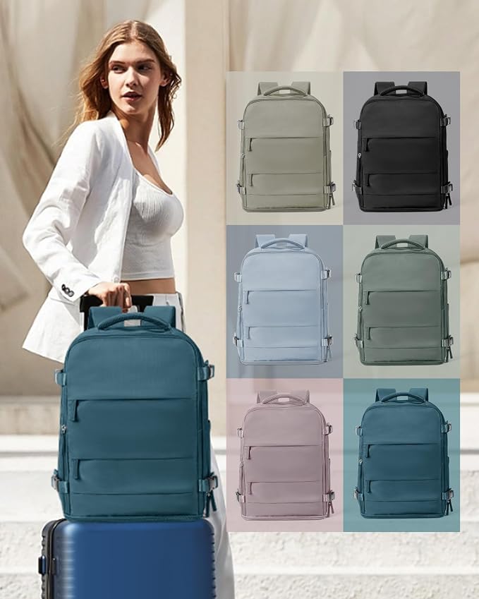 coowoz Large Travel Backpack Carry On for Women Man Waterproof Gym Backpacks Mochila de Viaje Travel Bag Essentials Teacher Personal Item Backpack Rucksack Airplane Accessories Must Haves Peacock Blue - Image 6