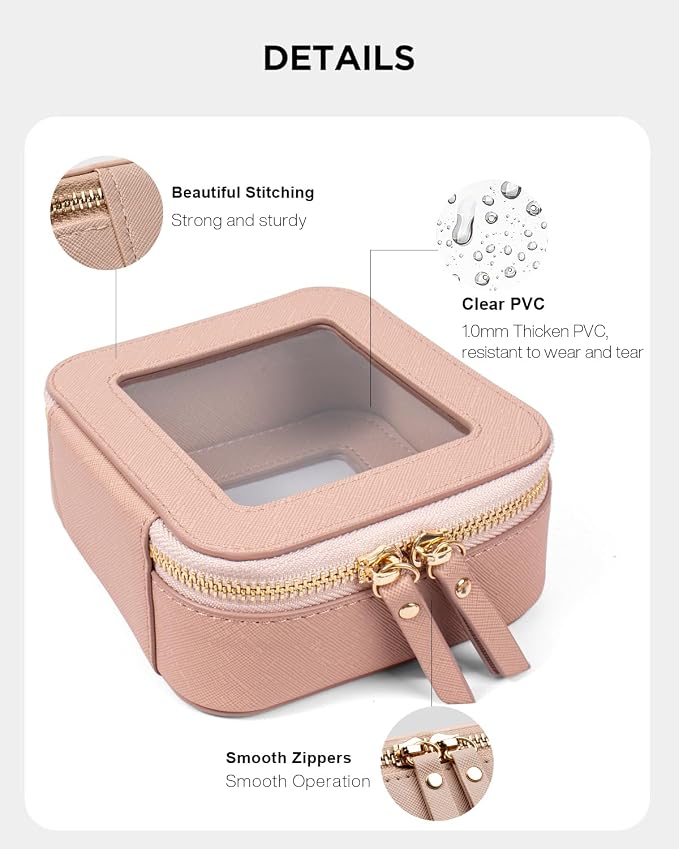 LETGO 2 Pack Clear Travel Toiletry Bag for Women, Large & Mini Waterproof PU TSA Approved Cosmetic Pouches,Portable Beach Vacation Makeup Organizer Set,See Through Skincare Sunscreen Bags for Women - Image 7