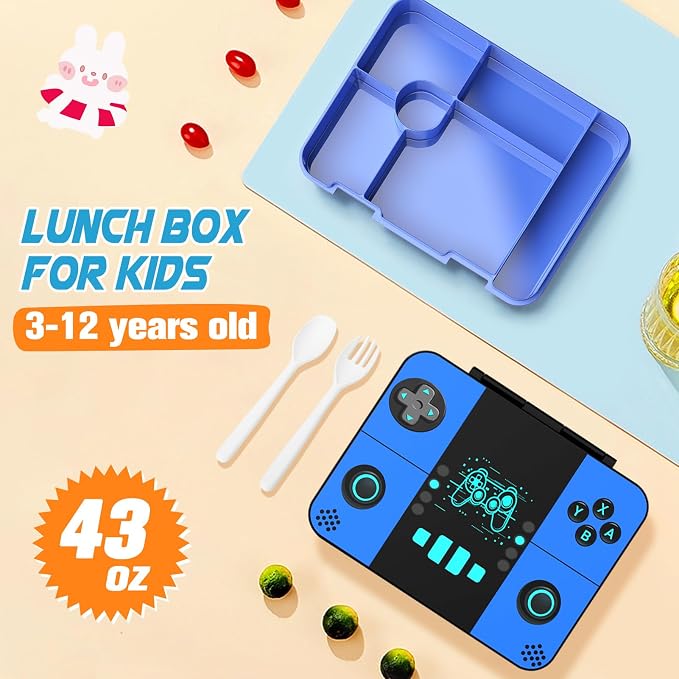 Bevalsa Backpack for Boys with 43OZ Bento Lunch Box,Insulated Lunch Bag & Pencial Case,Cool Luminous Gamer Schoolbag for Kids Teens Elementary Middle School,Bookbag Glow In The Dark - Image 4