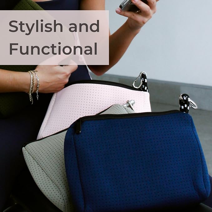 POPUPS Large Makeup Bag with Zipper, Deep Blue - Waterproof Neoprene Cosmetic Bag 7.7 x 10.75 x 5 inches - Image 7