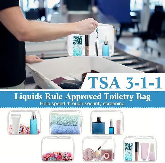 120 Pcs Clear Makeup Bags Bulk Tsa Approved Toiletry Bag for Travel Transparent Cosmetic Bag PVC Waterproof Travel Small Pouches with Zipper for Men and Women (White) - Image 4