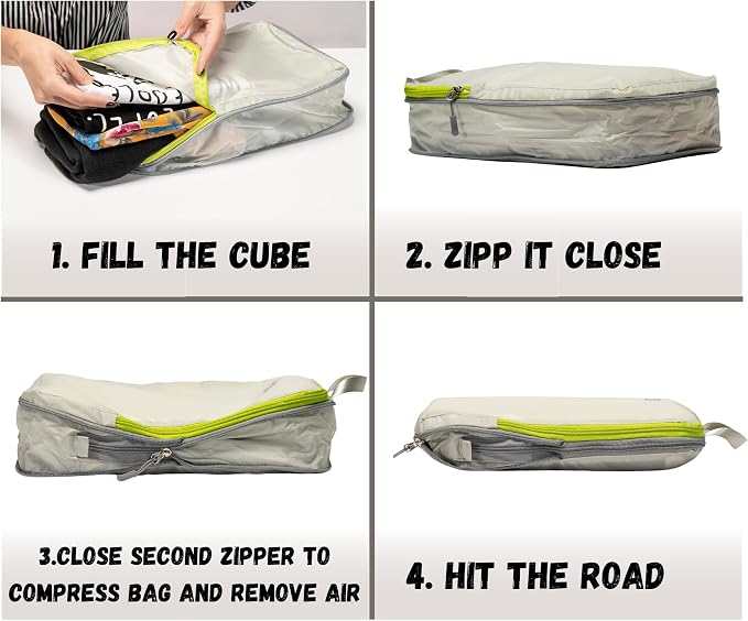 SUITEDNOMAD Ultralight Compression Packing Cubes Set, Suitcase and Backpack Travel Organizer Bags - Image 5