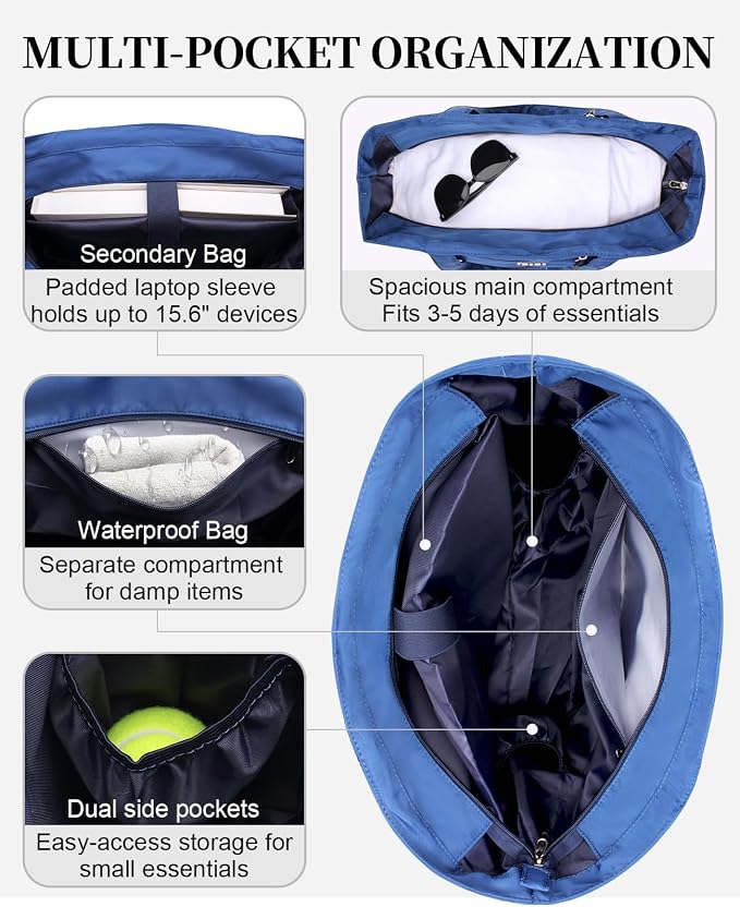 Tennis Bags for Women, Tennis Bag Holds 2 Rackets, Gym Bags with Ventilated Shoe Compartment, Suitable for Pickleball Tennis Badminton - Image 2