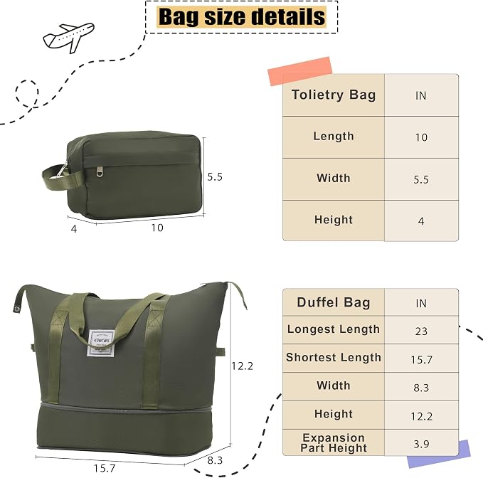 Merax Luggage Set, Softside Suitcase 3 Piece, Expandable Lightweight | Luggage Sets with Duffel Bag 22" 26" 30" Suitcase with Wheels TSA Lock,Army Green - Image 4