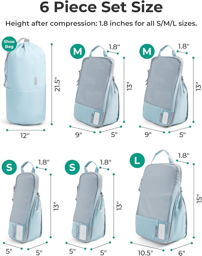 BAGSMART 6 Set /4 Set/2 Set Compression Packing Cubes for Travel, Lightweight Luggage Organizer Bags, Durable Space Saver Bags Travel Essentials - Image 3