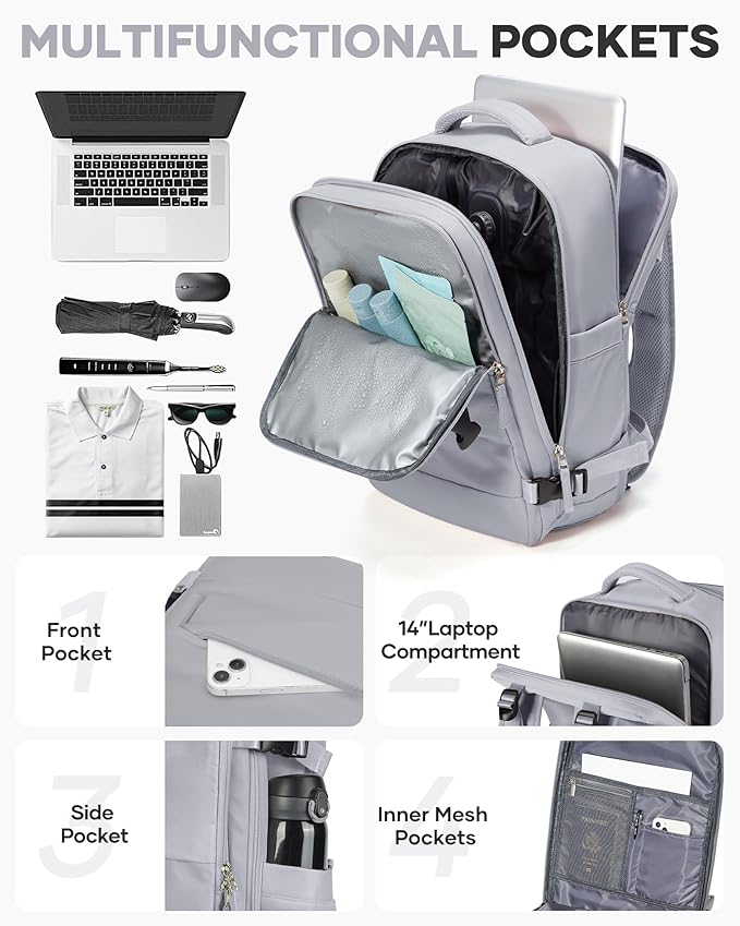 coofay Vacuum Backpack Travel with Pump Vacpack Travel Backpack with Vacuum System Mochila de Viaje Compresion al Vacio Easyvacpack Airbag Backpacks for Traveling Carry on Luggage - Image 6