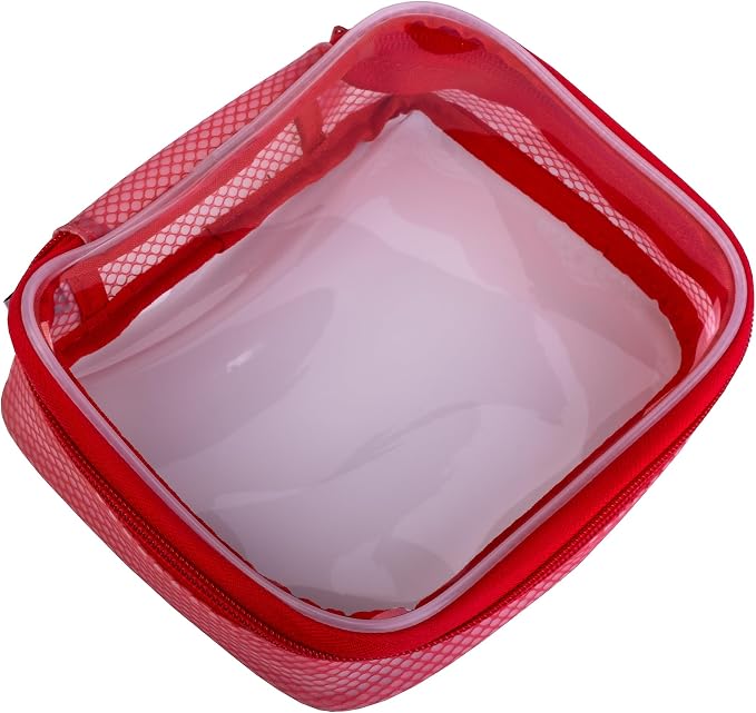 Filmsticks Set of 3 Transparent TPU Storage Cases, Red, Small Medium Large, 170 x 50 x 135 mm to 250 x 50 x 160 mm, Clear Zip Organisers for Camera Gear, Cables, Tools and Accessories - Image 5