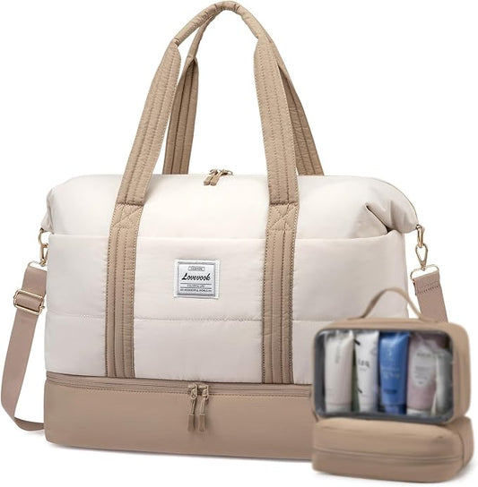LOVEVOOK Travel Duffle Bag,Weekender Bags for Women with Shoe Compartment，Carry on Overnight Bag with Toiletry Bag,Gym Duffel Bag with Wet Pocket, Hospital Bags for Labor and Delivery by LOVEVOOK