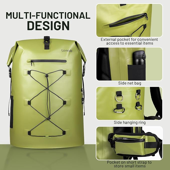 75L Dry Bag Waterproof Backpack Roll-Top Heavy Duty Dry Bag Cushioned Hiking Dry Pack for Kayaking Boating Paddle Fishing Boarding Rafting Travel Camping Beach Cruise Ship - Image 5