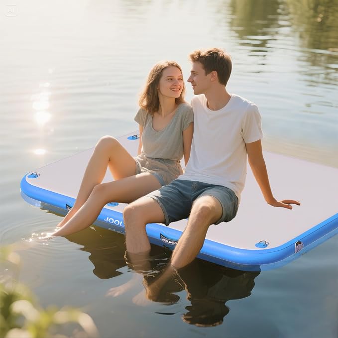 Inflatable Floating Dock Mat,6 inches Thick Inflatable Stable Platform Raft with Storage Bag None-Slip Surface for Lake Beach Pool - Image 2