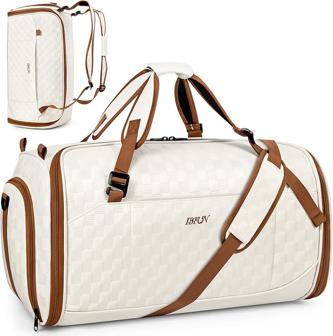 Convertible Garment Bags for Travel - Carry on Garment Duffle Bag with Backpack Straps for Men Women, 4 in 1 Large Travel Duffel Bags with Shoes Compartment Hanging Suit Dress Weekender Bag by IBFUN